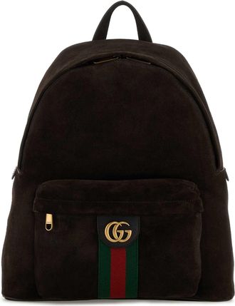 Gucci Dark Brown Suede Medium Ophidia Backpack