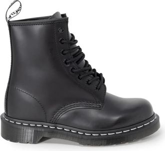 Dr. Martens Gladde Unisex Enkelboots - Dames - Veterlaarzen - Zwart - 36 EU - Leer - Schoenen