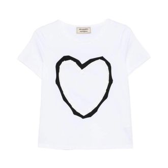 Alessandro Enriquez Camiseta con motivo de coraz&oacute;n y ribete de cinta - Tops - Mujer - Blanco - M