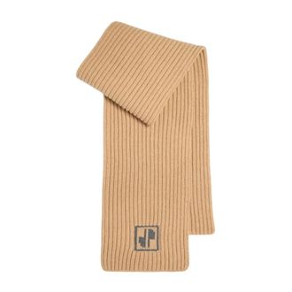 Patou JP Scarf in Wool and Cashmere - female - Patou - Winter Scarves - Beige - ONE SIZE - Accessories