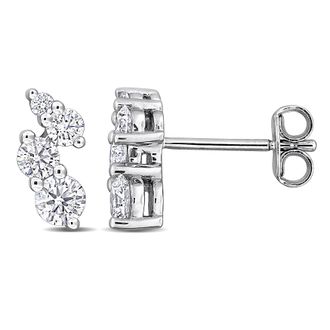 Mimi & Max Created Forever 3/4ct TW Lab-Grown Diamond Graduated Stud Earrings Sterling Silver