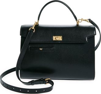 Anya Hindmarch Mortimer Leather Top Handle Bag in Black at Nordstrom
