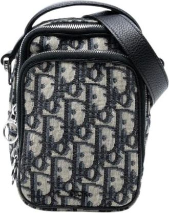 Dior Pre-owned Cross Body Bags, female, Blue, Size: ONE SIZE Pre-owned Canvas Cross Body Bag