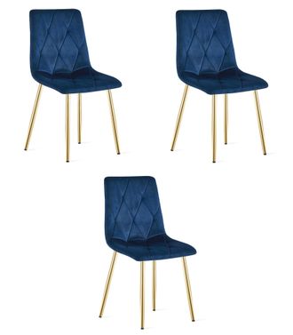 OEM Silla Libra - Terciopelo Azul Marino / Patas Doradas X 3