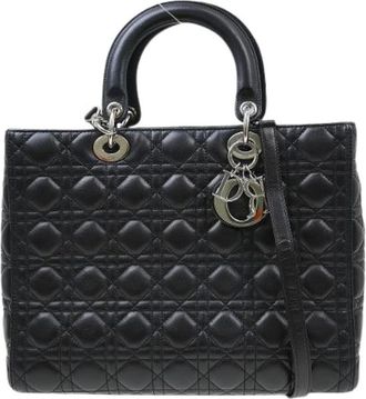 Dior Pre-owned Handbags, female, Black, Size: ONE SIZE Pre-owned Vintage Lady Dior Bag
