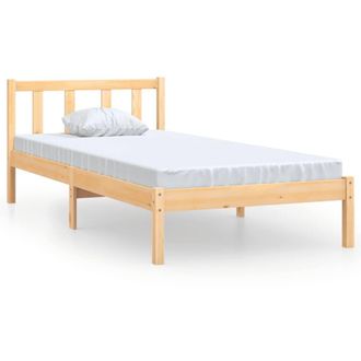 Berkfield Home Bed Frame Solid Wood Pine 90x190 cm Single in Light Tan