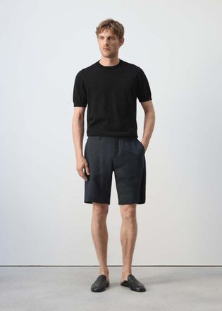 Mango Bermuda slim-fit 100% lino navy - Uomo - 44 - MANGO MAN