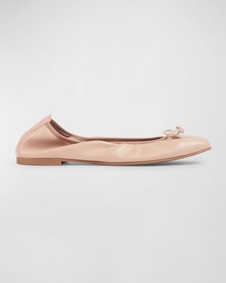 L.k. Bennett Trilly Leather Bow Classic Ballerina Flats
