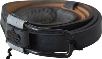 Ermanno Scervino Leather Fringes Logo Buckle Womens Belt