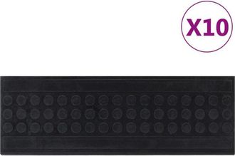 vidaXL Vidaxl - Alfombrillas De Escalera De Goma 10 Uds Goma 25x75 Cm