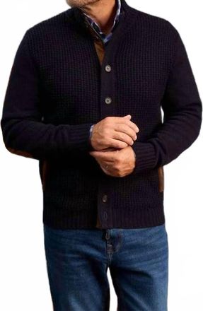 Alan Paine Mens Duchally Waffle Knit Jacket In Cocoa
