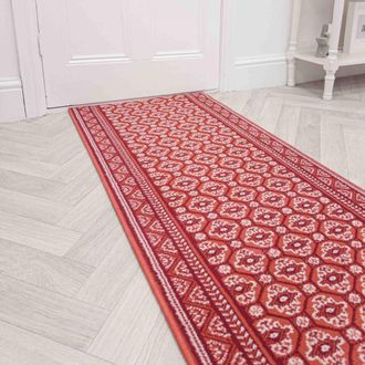 Runrug Hallway Carpet Runner Rug - Soft & Comfy, 9mm - Heriz in Red | Size: 60 cm x 390 cm