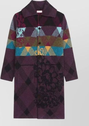 Dries Van Noten wool alpaca oversized floral patchwork cardigan