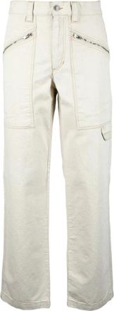Isabel Marant Broek - Heren - Straight fit broeken - Wit - W36 - Katoen - Broeken