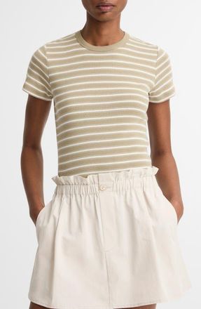 Vince Shrunken 90s Stripe Tee in Salted Moss Combo at Nordstrom, Size X-Large