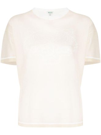 Kenzo T-shirt van mesh met tijgerlogo