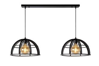 Lucide DIKRA Dimmable Adjustable Stylish Indoor Bar Pendant Light 2xE27 in Black