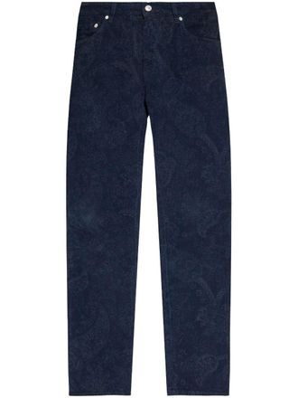 Etro paisley-jacquard trousers - Blue