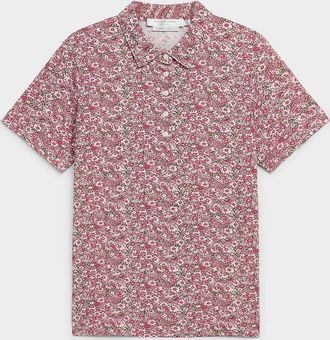 Contemporaine Womens Patterned stretch jersey Polo Shirt shirt