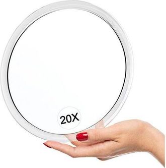 OEM Espejo De Aumento 20x Con Ventosas (15 Cm De Di&aacute;metro) - Perfecto Para Maquillaje - Depilaci&oacute;n - Eliminaci&oacute;n De Puntos Negros - Dise&ntilde;o De Cejas
