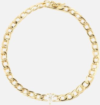 Anita Ko 18kt gold chain bracelet with diamond