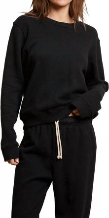 perfectwhitetee Scarlett Core Fleece Sweatshirt In True Black