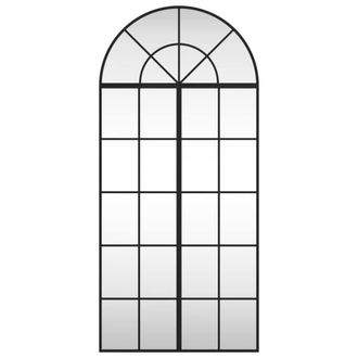 Berkfield Home Wall Mirror Black 60x130 cm Arch Iron