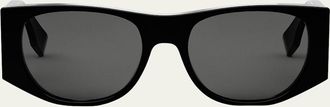 Fendi Baguette Acetate Oval Sunglasses