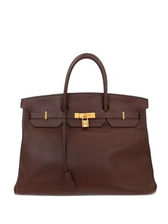 Herm&egrave;s 2011 40 Birkin taurillon clemence tote bag - Bruin