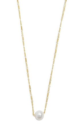 Argento Vivo Cultured Pearl Figaro Chain Necklace in Gold at Nordstrom