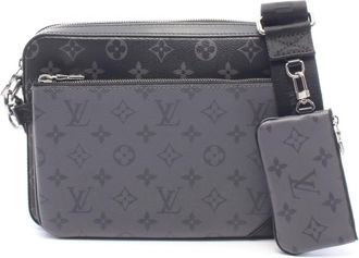 Louis Vuitton Black Gray Coated Canvas Pvc Monogram Eclipse Leather Handbag Shoulder Bag (Pre-Owned)