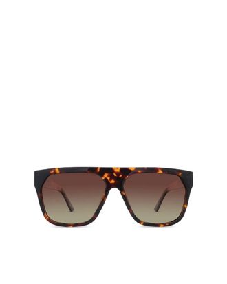Banb&eacute; Eyewear The Shields Oversized Framed Sunglass In Havana-Brown Fade