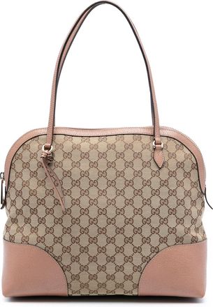 Gucci Pre-owned Womens Medium Gg Canvas Bree Dome Tote - Tan Textile - One Size