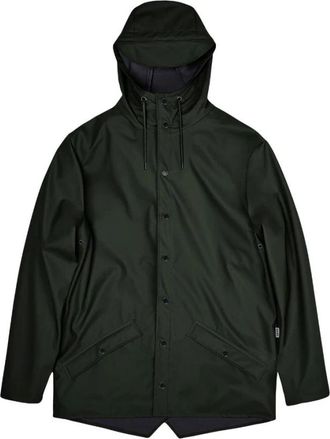 Rains Groene waterdichte jas met functionele details - Dames - Regenjassen - Groen - 2XL - Jassen