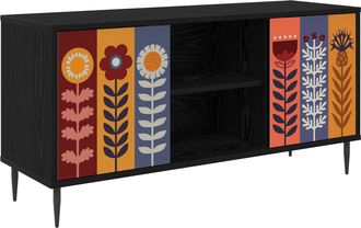 vidaXL Mueble De Tv Essen 102 X 33 X 51 Cm Roble Negro Vidaxl