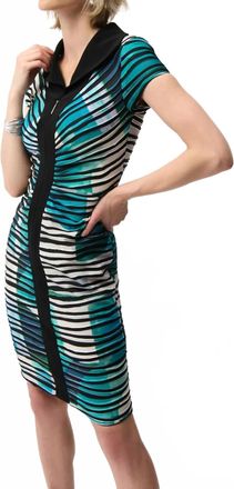 Joseph Ribkoff Geometric Printed Sheath Dress In Black Multi