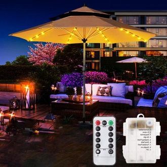 OEM L&aacute;mpara Decorativa Tipo Sombrilla Con 104 Led, 8 Modos De Iluminaci&oacute;n Y Funcionamiento A Pilas Para Uso En Camping Y Jard&iacute;n