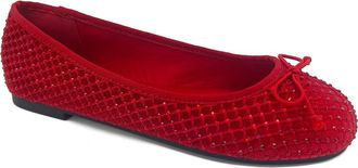 Kenneth Cole Reaction Palmer Mesh Rhinestone Diamond Mesh Ballet Flat in Red/red at Nordstrom Rack, Size 7.5