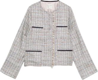 Forte_Forte Forte_Forte Beige And Multicolor Fringed Tweed Jacket