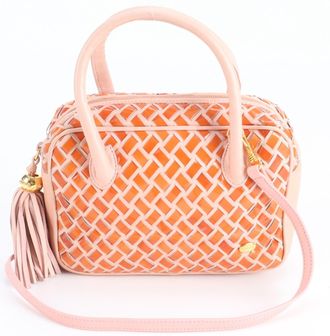 Bally Orange Pink Leather Handbag Shoulder Bag Tote Bag (Pre-Owned)