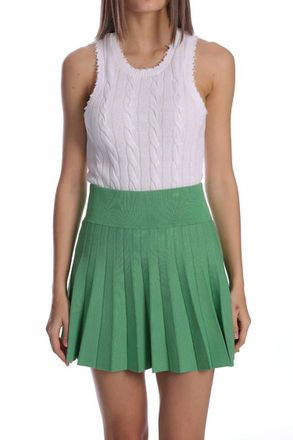 Minnie Rose Viscose Pleated Tennis Skort In Golf Green