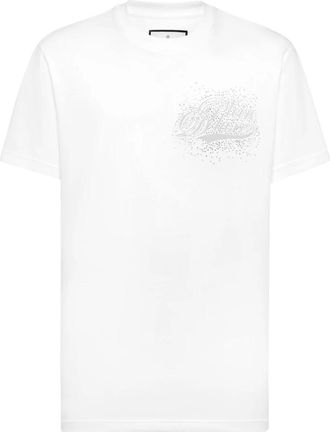 Philipp Plein Round Neck T-Shirt Deluxe Stones - Heren - T-shirts - Wit - 3XL - Katoen - Tops