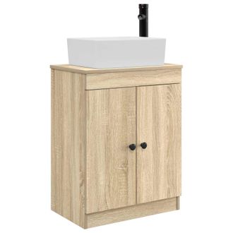 vidaXL Vanidad De Ba&ntilde;o Con Lavabo Roble Sonoma 54 X 35 X 83 Cm Vidaxl