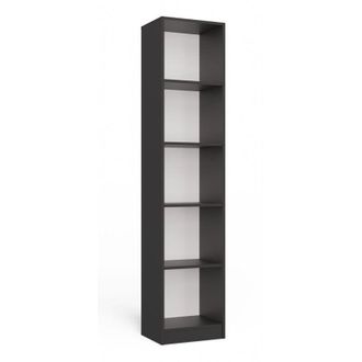 Topeshop FLORENCE - Libreria a 5 ripiani - Dimensioni 182x40x30 cm - Mobile contenitore per libri - Antracite