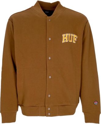 HUF Sportieve Lichtgewicht Sweatshirt Vest Rubber - Heren - Bomber jackets - Bruin - M - Katoen - Jassen