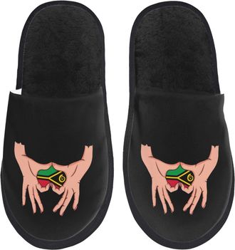 Generic Non-Slip Cotton Slipper Holding Love In Your Hands Flag Of uatu Fluffy Slipper Lightweight Winter Slippers for Family Travel Hotels M