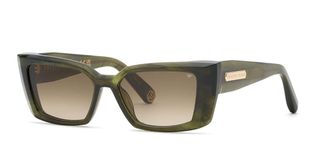Philipp Plein SPP215M 0VAD Womens Sunglasses Green Size 55