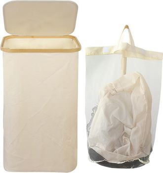 OEM Cesto Para Ropa Sucia Ultrafino, Estrecho Y Acolchado, Plegable, Con Asa De Bamb&uacute; Y Bolsillo Interior Extra&iacute;ble, Ideal Para Lavander&iacute;a, Dormitorio, Un