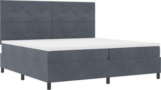vidaXL vidaXL Box Spring Bed with Mattress & LED Dark Grey 200x200 cm Velvet