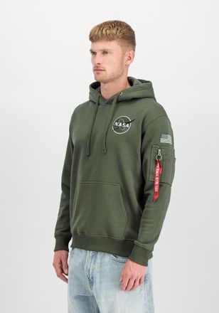 Alpha Industries Hoodie ALPHA INDUSTRIES Space Shuttle Hoodie, Herren, Gr. XL, gr&uuml;n (schwarz olive), Obermaterial: 80% Baumwolle, 20% Polyester, regular fit, Sweatshir